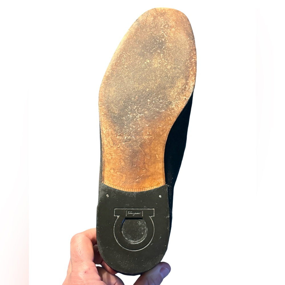 Salvatore Ferragamo Dark Brown Suede Loafers - Picture 4 of 6